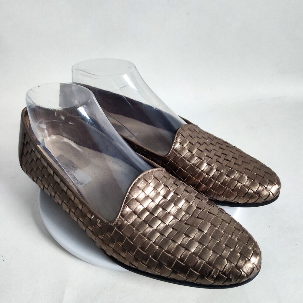 Trotters Bronze Woven Loafers
